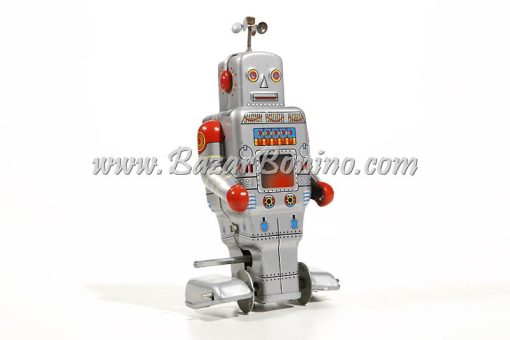 RT0070 - ROBOT ARGENTATO in latta carica a molla