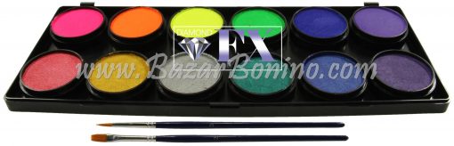 FX12PN – TAVOLOZZA AQUACOLOR 12 COLORI NEON PERLATI