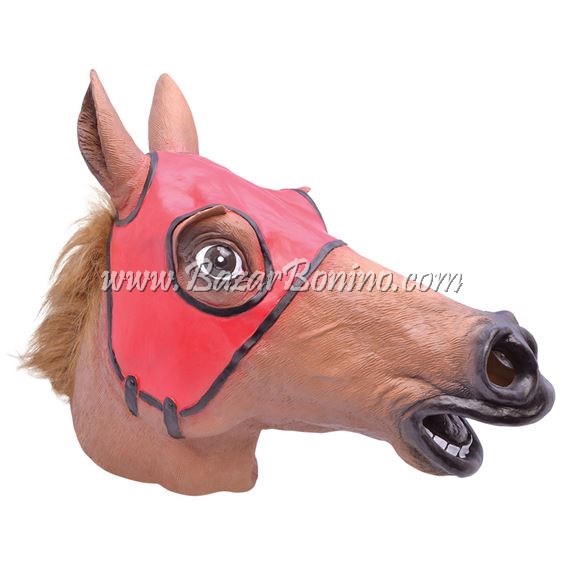 BM0464 - Maschera Cavallo da Corsa in Gomma-Lattice