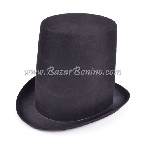 BH464 - Cappello Tuba Nero in Feltro