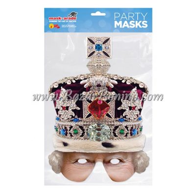 RQUEEN - Mezza Maschera Cartoncino Regina Elisabetta