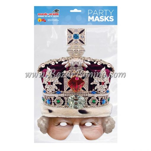 RQUEEN - Mezza Maschera Cartoncino Regina Elisabetta