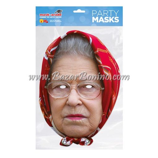 RQUEEN3 - Mezza Maschera Cartoncino Regina Elisabetta