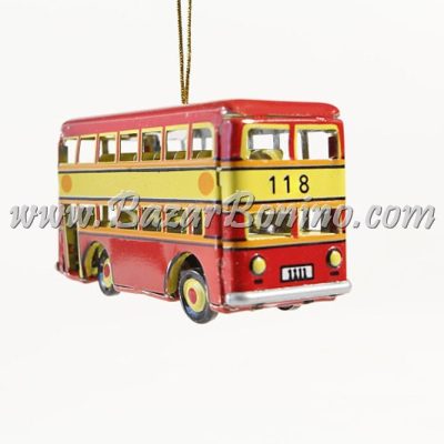 CR0300 - Bus Pompieri Decorativo in Latta