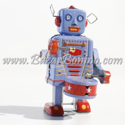 RT0048 - Robot Tamburo in latta con carica a molla